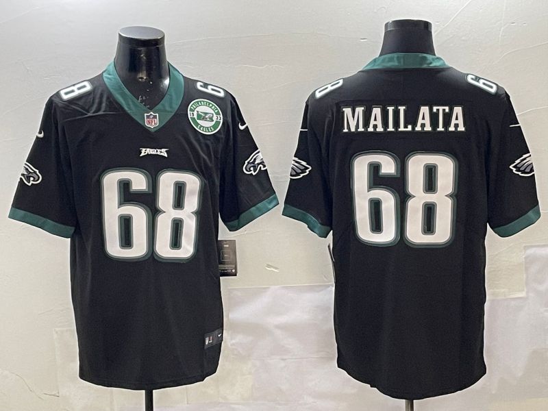 Men Philadelphia Eagles #68 Mailata Black Second generations 2025 Nike Vapor Limited NFL Jersey style 3->philadelphia eagles->NFL Jersey